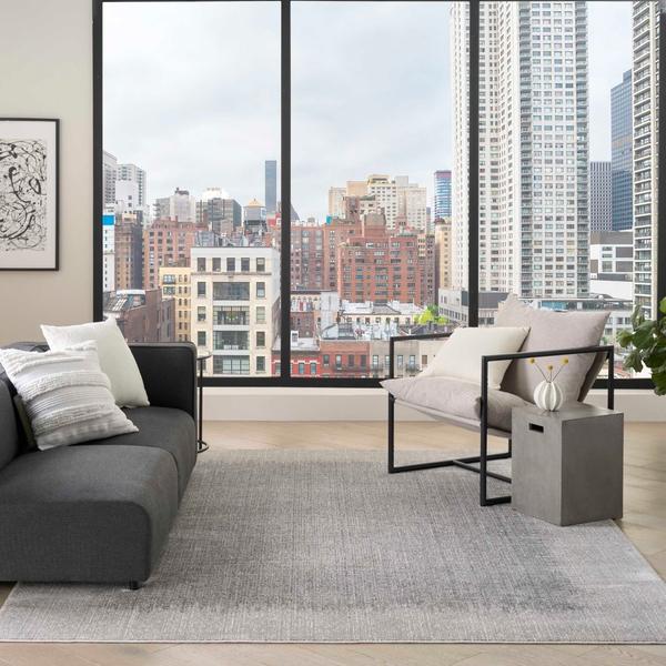 nourison Grand Street Light Grey Indoor only Abstract Rug GRN03