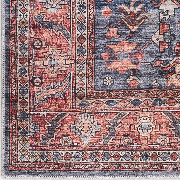 nourison Grand Washables Traditional Persian Navy/Red Rug GRW02 Home
