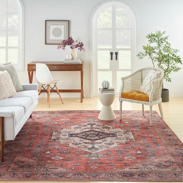 Nourison Grand Washables Vintage Style Red Rug GRW03 Home