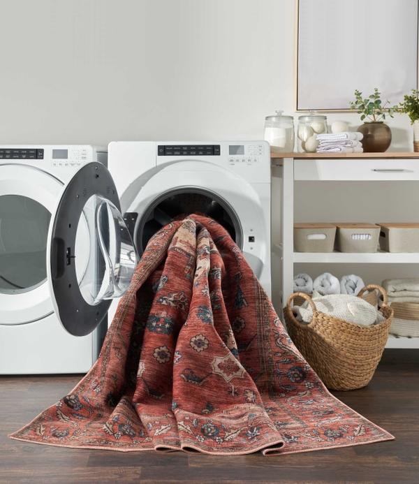 Nourison Grand Washables Vintage Style Red Rug GRW03 Home