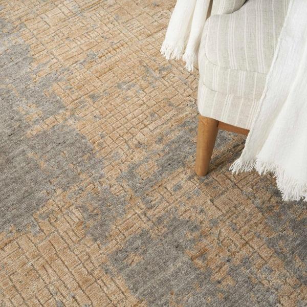 Nourison Harmony Grey Gold Indoor Only Abstract Rug HAY05 Home