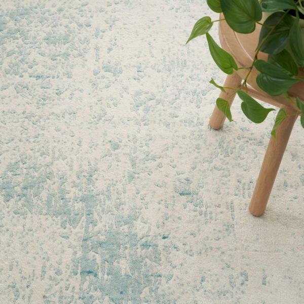 Nourison Harmony Ivory Aqua Indoor Only Abstract Rug HAY02 Home