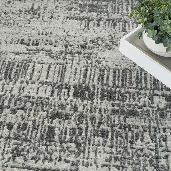 Nourison Harmony Ivory Charcoal Indoor Only Abstract Rug HAY01 Home