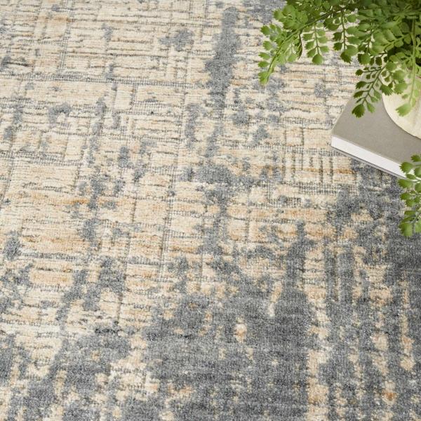 Nourison Harmony Slate Beige Indoor Only Abstract Rug HAY03 Home