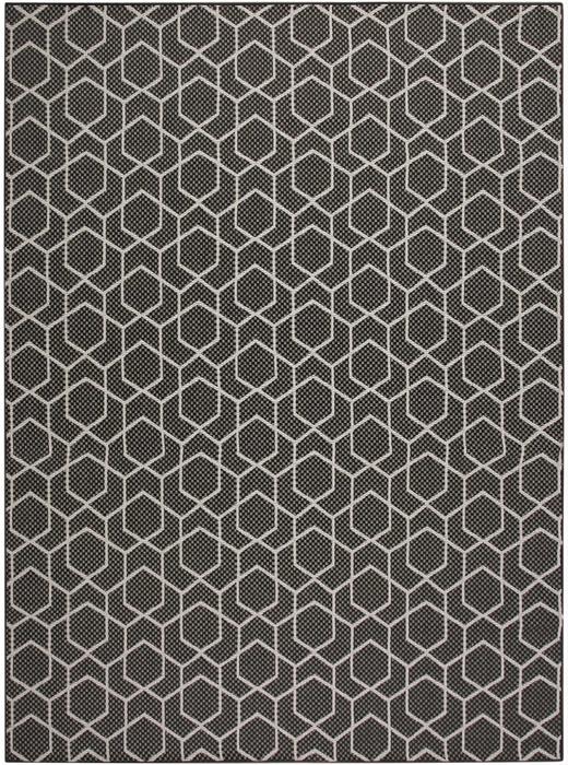 Nourison Horizon Indoor/Outdoor Black Indoor/Outdoor Geometric Rug HOZ01