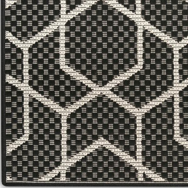 nourison Horizon Indoor/Outdoor Black Indoor/Outdoor Geometric Rug HOZ01
