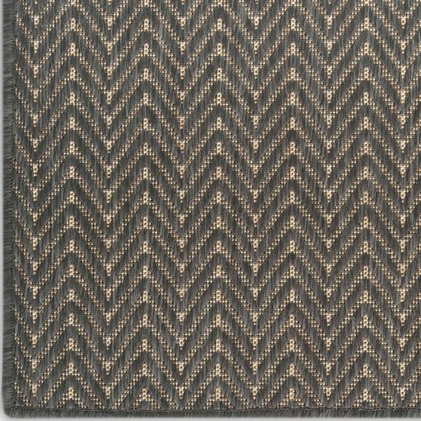 nourison Horizon Indoor/Outdoor Charcoal Indoor/Outdoor Chevron Rug HOZ02
