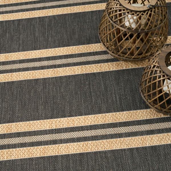 Nourison Horizon Indoor/Outdoor Charcoal Indoor/Outdoor Geometric Rug HOZ05
