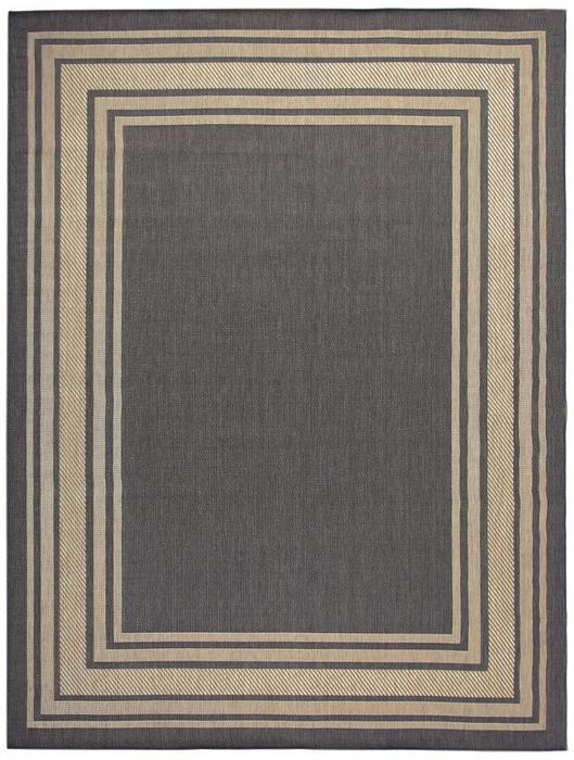 Nourison Horizon Indoor/Outdoor Charcoal Indoor/Outdoor Geometric Rug HOZ03