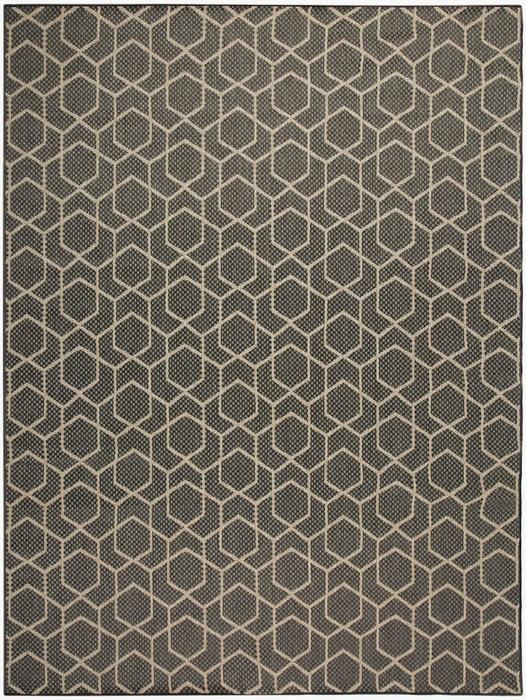 Nourison Horizon Indoor/Outdoor Charcoal Indoor/Outdoor Geometric Rug HOZ01