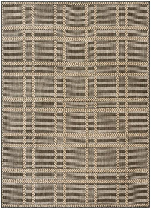 Nourison Horizon Indoor/Outdoor Charcoal Indoor/Outdoor Geometric Rug HOZ04