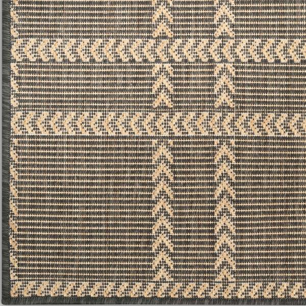 nourison Horizon Indoor/Outdoor Charcoal Indoor/Outdoor Geometric Rug HOZ04