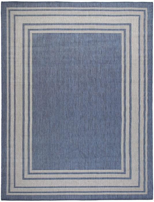 Nourison Horizon Indoor/Outdoor Denim Indoor/Outdoor Geometric Rug HOZ03