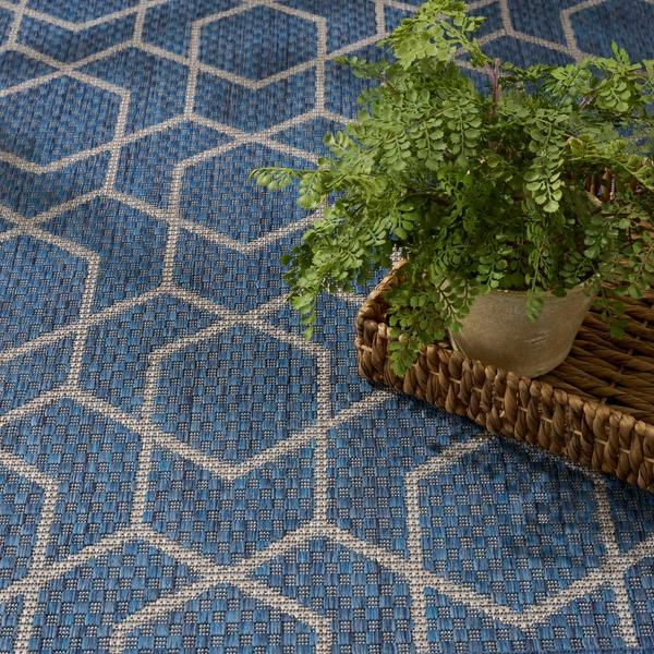 Nourison Horizon Indoor/Outdoor Denim Indoor/Outdoor Geometric Rug HOZ01