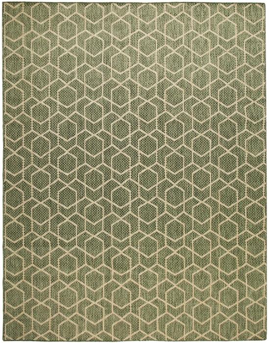 Nourison Horizon Indoor/Outdoor Green Indoor/Outdoor Geometric Rug HOZ01