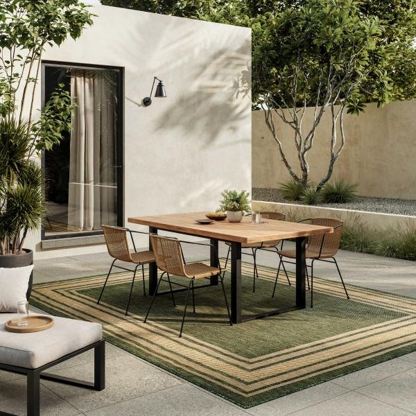 Nourison Horizon Indoor/Outdoor Green Indoor/Outdoor Geometric Rug HOZ03