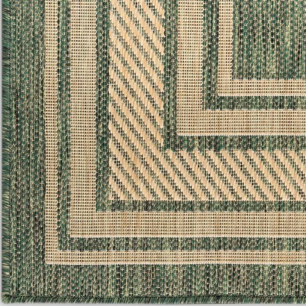 nourison Horizon Indoor/Outdoor Green Indoor/Outdoor Geometric Rug HOZ03