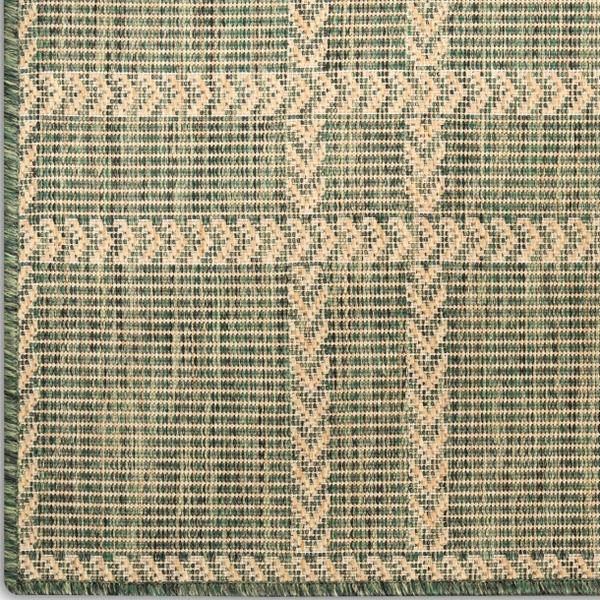 nourison Horizon Indoor/Outdoor Green Indoor/Outdoor Geometric Rug HOZ04