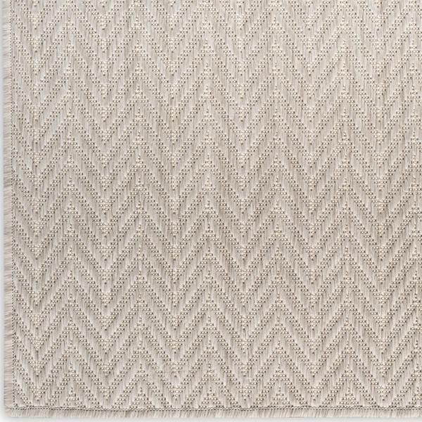 nourison Horizon Indoor/Outdoor Grey Indoor/Outdoor Chevron Rug HOZ02