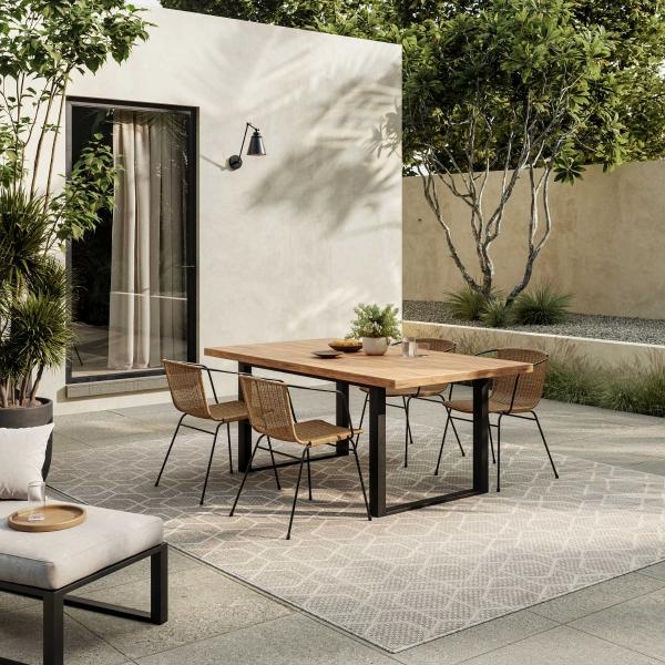 Nourison Horizon Indoor/Outdoor Grey Indoor/Outdoor Geometric Rug HOZ01