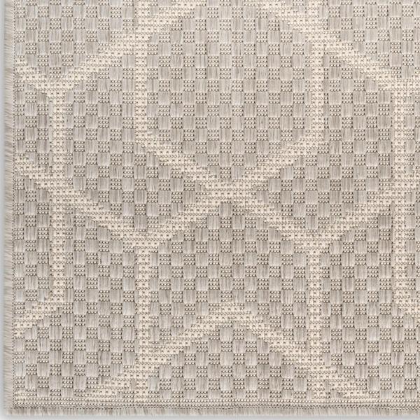 nourison Horizon Indoor/Outdoor Grey Indoor/Outdoor Geometric Rug HOZ01