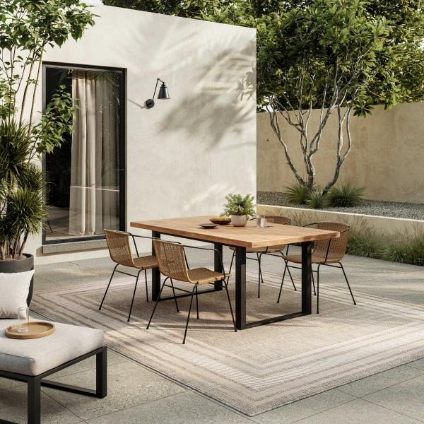 Nourison Horizon Indoor/Outdoor Grey Indoor/Outdoor Geometric Rug HOZ03