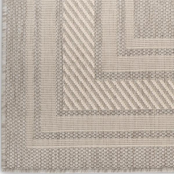 nourison Horizon Indoor/Outdoor Grey Indoor/Outdoor Geometric Rug HOZ03