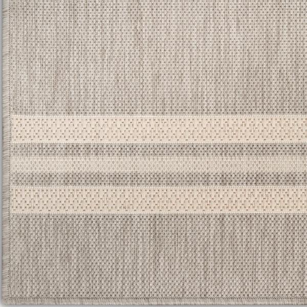 nourison Horizon Indoor/Outdoor Grey Indoor/Outdoor Geometric Rug HOZ05