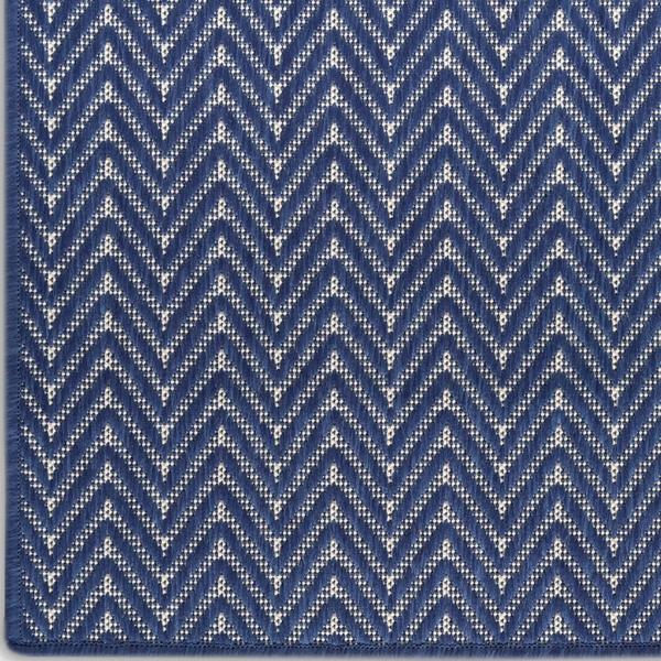 nourison Horizon Indoor/Outdoor Navy Indoor/Outdoor Chevron Rug HOZ02