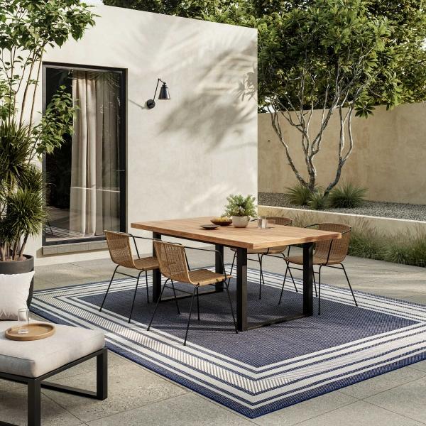 Nourison Horizon Indoor/Outdoor Navy Indoor/Outdoor Geometric Rug HOZ03