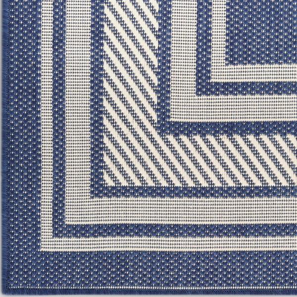 nourison Horizon Indoor/Outdoor Navy Indoor/Outdoor Geometric Rug HOZ03