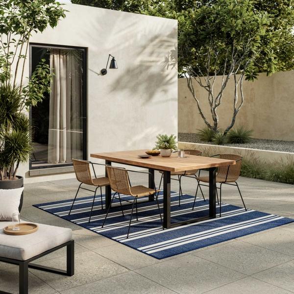 Nourison Horizon Indoor/Outdoor Navy Indoor/Outdoor Geometric Rug HOZ05