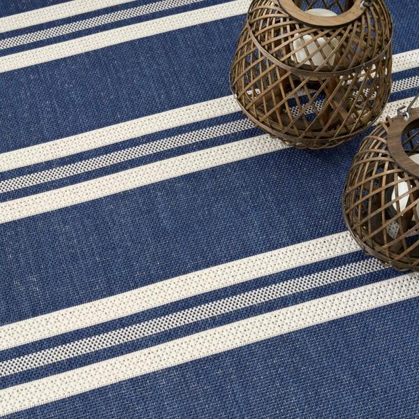 Nourison Horizon Indoor/Outdoor Navy Indoor/Outdoor Geometric Rug HOZ05
