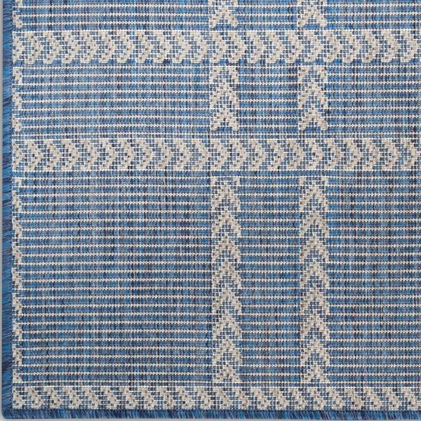 nourison Horizon Indoor/Outdoor Navy Indoor/Outdoor Geometric Rug HOZ04