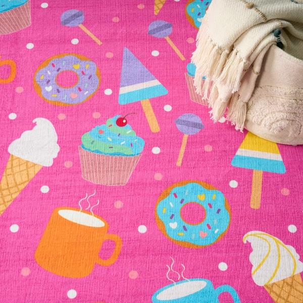 Nourison Imagination Pink Multicolor Indoor Only Graphic Rug IMA19