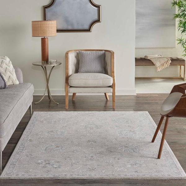 Nourison Infinite Persian Floral Light Grey Rug IFT04 Home
