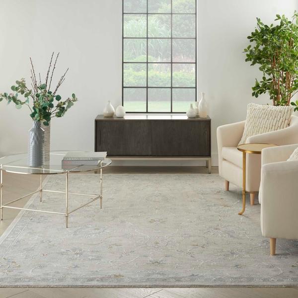 nourison Infinite Persian Floral Light Grey Rug IFT04 Home