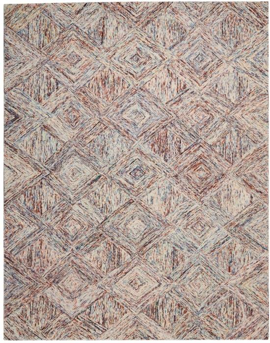 Nourison Interlock Abstract Diamond Multicolored Rug ITL01 Home