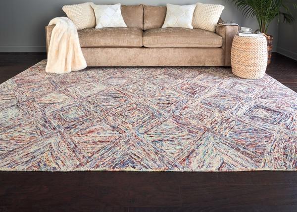 nourison Interlock Abstract Diamond Multicolored Rug ITL01 Home