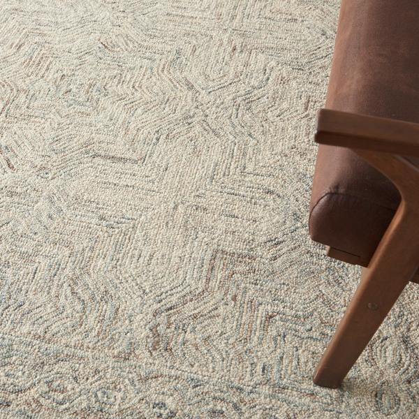 Nourison Interlock Abstract Geometric Ivory/Blue Rug ITL03 Home