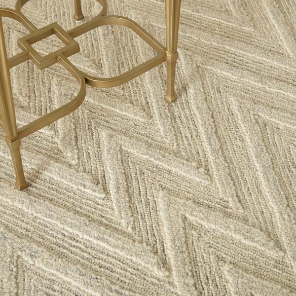 Nourison Interlock Modern Chevron Grey Rug ITL04 Home