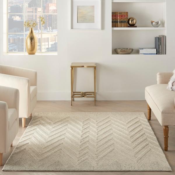 Nourison Interlock Modern Chevron Grey Rug ITL04 Home