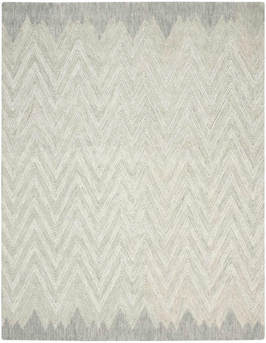 Nourison Interlock Modern Chevron Ivory/Blue Rug ITL04 Home