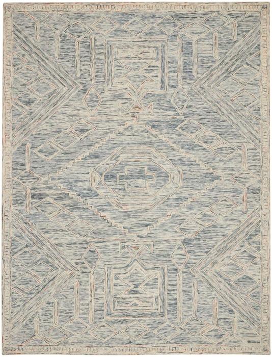 Nourison Interlock Tribal Geometric Blue Rug ITL02 Home
