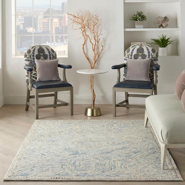Nourison Interlock Tribal Geometric Blue Rug ITL02 Home