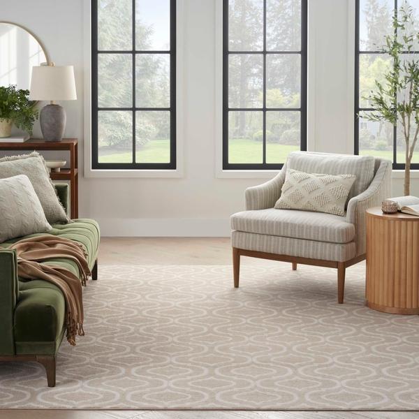 Nourison Jubilant Beige Indoor Only Trellis Rug JUB19 Home