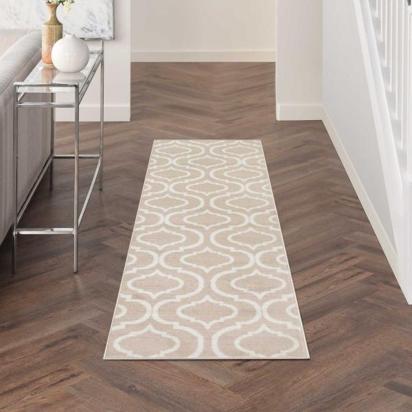 Nourison Jubilant Beige Indoor Only Trellis Rug JUB19 Home