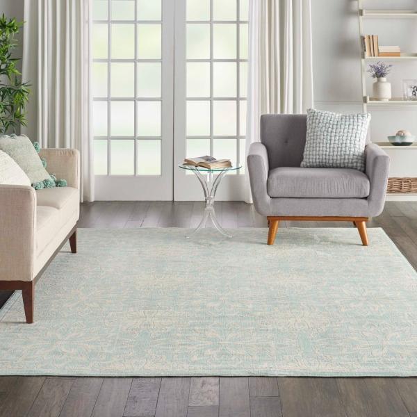 Nourison Jubilant Floral Ivory/Green Rug JUB06 Home