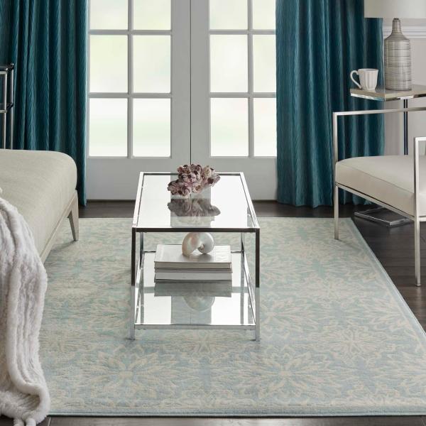 Nourison Jubilant Floral Ivory/Green Rug JUB06 Home