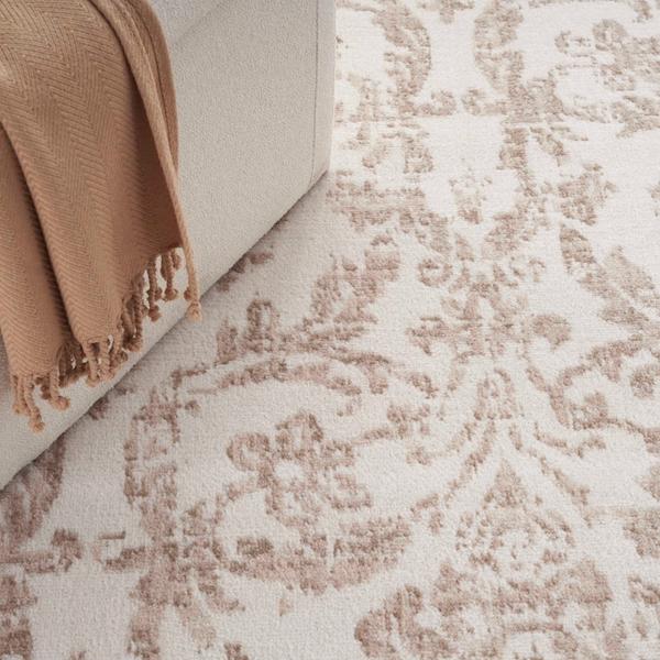 Nourison Jubilant Ivory Beige Indoor Only Damask Rug JUB09 Home